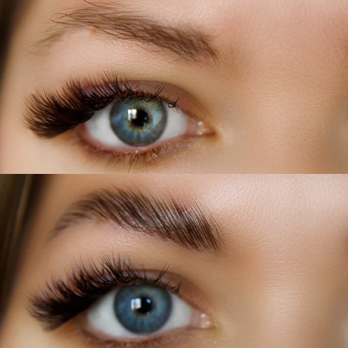 brwi po zabiegu laminowania 