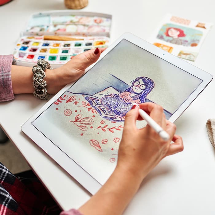 grafik rysujący obrazek